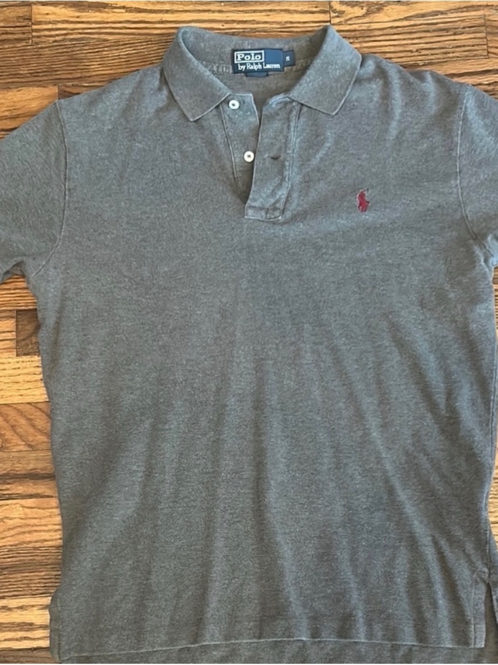 Ralph Lauren Men’s Heather Grey Polo with Red Logo